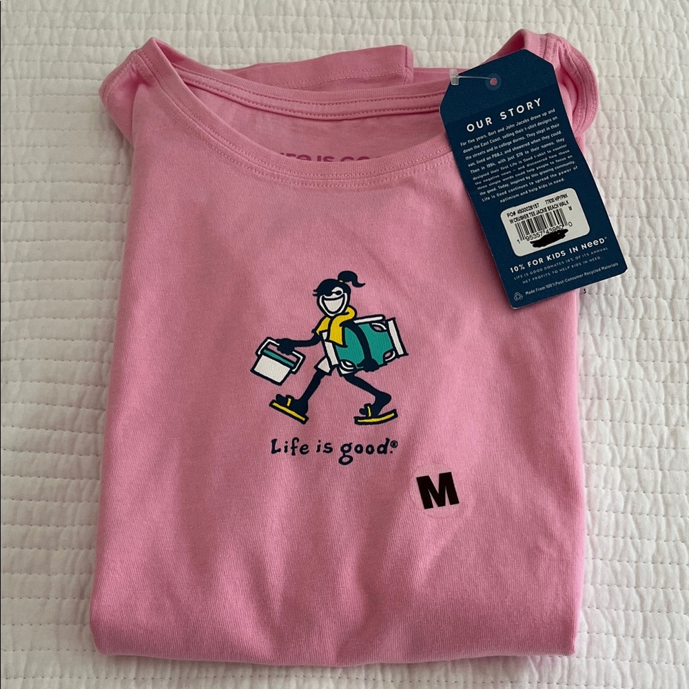 Life Is Good Pink Short Sleeve Tee - NWT
